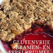 Nazomeren: Glutenvrije Bramen- en Appelkruimel met Speculaaskruiden