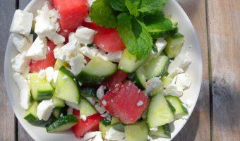 Watermeloen Komkommer salade