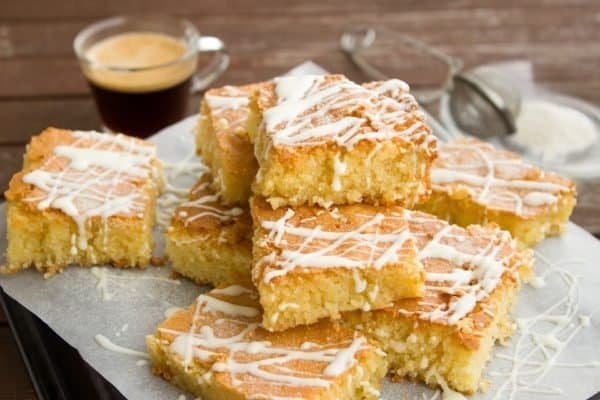 Kokos en Banaan Plaatcake Kokos en Banaan Plaatcake
