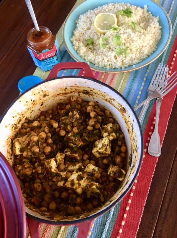 Kikkererwt en Paneer curry Kikkererwt en Paneer curry